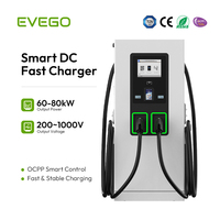 Estación de Carga para Vehículos Eléctricos EVEGO de Alta Potencia 80kW OCPP 2.0.1, Cargador DC Universal de Piso con Certificación TUV CE IP55 CCS2