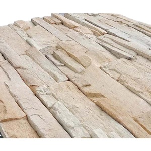 Precio barato Beige Piedra caliza artificial Revestimiento <span class=keywords><strong>de</strong></span> pared decorativo Cultura Piedra apilada - Product Image 1