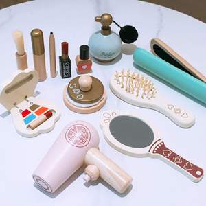 ของเล่นเสริมสวยไม้สำหรับเด็กผู้หญิง ชุดของเล่นแต่งหน้าไม้สำหรับเด็กเล็ก ของขวัญวันเกิดสุดฮิต - Product Image 4