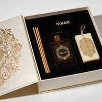 Flacon vide pour diffuseur de parfum, aromathérapie, 150 ml, base carrée, bord large, transparent, noir fumé, ensemble