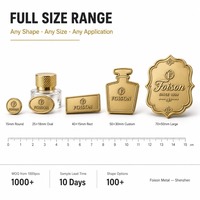 Étiquette métallique gaufrée, étiquette métallique OEM pour actifs, étiquette métallique imprimée avec données variables, étiquette métallique dorée pour flacon de parfum