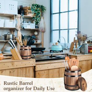 Rượu Vang Thùng Thiết Kế Nhà Bếp Đồ Dùng Crock Gỗ Lớn Nấu Ăn Công Cụ Chủ Cho Nhà Bếp Truy Cập Whiskey Thùng Lưu Trữ <span class=keywords><strong>Container</strong></span> - Product Image 5