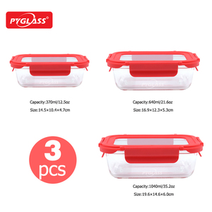 Recipientes de Vidrio Rectangulares Pyglass para Preparación de Comidas con Tapas, Resistentes al Calor, Libres de BPA, Recipientes Pequeños de Vidrio para Alimentos, Aptos para <span class=keywords><strong>Microondas</strong></span> - Product Image 5