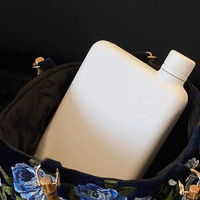 ODM bouteille d'eau plate Unique A7 A5 A6 mince raffiné noir blanc Portable carré bouteille d'eau en acier inoxydable pour la vie moderne