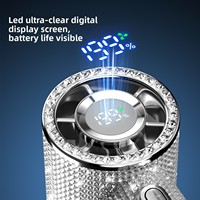 Mini ventilateur de poche portable à diamants, rechargeable par USB, compact, pour extérieur, avec affichage numérique, 199 vitesses