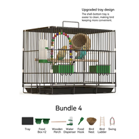 50 # Cage à oiseaux Cryptic avec structure en fil d'acier, pliable, portable, empilable, avec plateau coulissant, facile à nettoyer, pour intérieur et transport en voiture, taille moyenne
