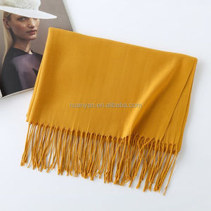 Khăn choàng len nữ mùa đông dày dặn ấm áp, kiểu dáng đơn giản, thiết kế tùy chỉnh bán buôn, chất liệu cashmere, có tua rua - Product Image 3