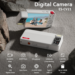 Nouvel appareil photo avec coque transparente, vidéo 4K, photo 64MP, zoom numérique 18X, objectif rotatif à 270 degrés, écran de 2,8 pouces - Product Image 2