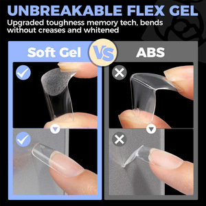 600 pièces de <span class=keywords><strong>faux</strong></span> ongles en <span class=keywords><strong>gel</strong></span> souple à presser, double face, mat, <span class=keywords><strong>sans</strong></span> couture, en ABS, avec formes cercueil, amande, ovale, stiletto, pour nail art - Product Image 5