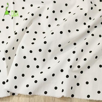 Tissu en coton lavé à pois imprimés haute densité 60S, doux et respirant, pour la confection de robes et de pyjamas pour femmes