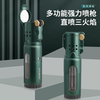 Briquet torche JOBON personnalisé avec logo, en alliage de zinc, style américain, 3 flammes, au gaz butane rechargeable, portable, durable, avec coffret cadeau, pour cigarettes