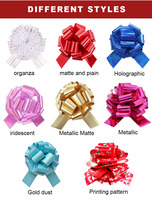 Nœud en organza de luxe du fabricant, 6 pouces, bord métallique, ruban multicolore pour décoration de boîte cadeau d'anniversaire ou de mariage