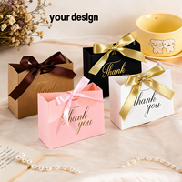 Sacs cadeaux en papier personnalisés avec nœud en ruban, sacs d'emballage haut de gamme pour remerciements, vente en gros pour fêtes de mariage, fournisseurs OEM