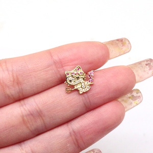 YW gros fleur CZ papillon en forme de L nez goujon corps Piercing bijoux en acier inoxydable broche nez anneaux goujon pour 20G - Product Image 3