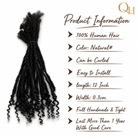 Extensions de cheveux humains au crochet Premium Inter Curly Locs, 6-30 pouces, 0,3 cm, couleur naturelle, faits à la main, doux, légers, longue durée