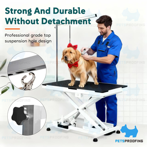 डीलक्स भारी शुल्क इलेक्ट्रिक उठाने वाले कुत्ते की मेज ऊंचाई समायोज्य विरोधी पर्ची टेबलटॉप अधिकतम 400lbs बड़े पालतू कुत्तों के लिए 400lbs - Product Image 3