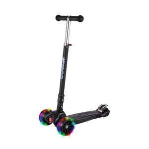 Monopattino Kicoo Kick Push a 3 ruote pieghevole in acciaio per bambini, con ruote in PU, manubrio illuminato e altezza regolabile - Product Image 1