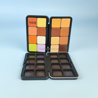 Palette de fards à paupières miniatures personnalisables 16 couleurs, boîte cosmétique minimaliste recyclable pour poudre libre et estampage, idéale pour les soins de la peau