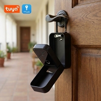 Caja de Seguridad Inteligente Tuya BLE con Llave, IP65 Impermeable, Huella Dactilar, Contraseña, Desbloqueo Remoto por App, Caja de Seguridad para Llaves para Propietarios de Apartamentos y Propiedades Inmobiliarias