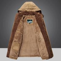 Veste pour homme M-7XL Veste en peluche et épaisse de longueur moyenne Grande veste Parker multi-poches
