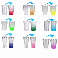 Gobelet en aluminium réutilisable de 450 ml, réactif au froid et changeant de couleur, pour sodas et eau