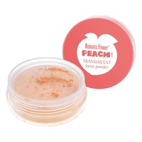 Bedak Tabur Peach Round Translucent 3 Warna Campuran dalam Wadah untuk Riasan Wajah Sehari-hari, Perjalanan, Kantor, dan Pesta