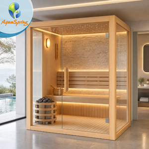 Sauna Tradicional Interior para 4-5 Personas, Más Vendida, con <span class=keywords><strong>Estufa</strong></span> Eléctrica Harvia y Madera de Hemlock para Relajación con Vapor Seco en Casa - Product Image 1