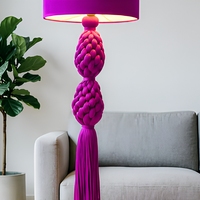 Lampe LED sur pied en tissu coloré de style nordique, taille et couleur personnalisables, E27, hauteur réglable, haute luminosité, pour la maison