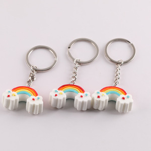 Porte-clés en résine arc-en-ciel avec breloque en alliage pour sac, téléphone, accessoire de bijouterie - Product Image 5