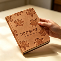 Carnet A5 en PU marron à couverture rigide, motif tortue marine, journal d'écriture, papeterie de voyage, cadeau, agenda