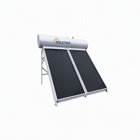 Chauffe-eau solaire intégré émaillé 150L optimisé avec sortie inférieure à 25 degrés et collecteur à plaque plane pour cantine