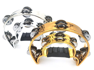 Tambourin à double rangée Orff pour l'éducation musicale précoce, jouet à agiter à la main, hochet, aide pédagogique pour bébé, à saisir facilement - Product Image 2