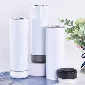 Trắng 20 oz DIY thẳng đôi tường thép không gỉ Tumblers <span class=keywords><strong>Bluetooth</strong></span> loa mini USB sạc thông minh PE trống để sử dụng nhà - Product Image 3