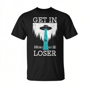 T-shirt Alien UFO Abduction pour Hommes, Femmes, Garçons, Filles - T-shirt Amusant 'Loser Get in' - Vêtements Promotionnels - Product Image 2