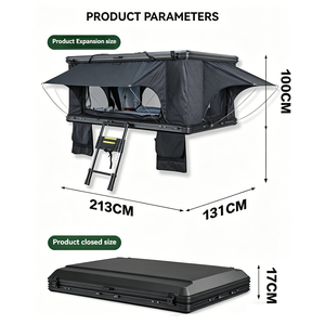 Carpa <span class=keywords><strong>de</strong></span> Techo Rígida <span class=keywords><strong>de</strong></span> Aluminio Ultrafina <span class=keywords><strong>de</strong></span> 17 cm, Apertura Automática Hidráulica, Impermeable, <span class=keywords><strong>para</strong></span> 2 Personas, <span class=keywords><strong>para</strong></span> Acampar en Coche, <span class=keywords><strong>para</strong></span> <span class=keywords><strong>SUV</strong></span> - Product Image 5