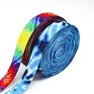 Custom Recycled Polyester Strap Customized Design Heat Transfer Elastic Tape Woven Band Sublimation Elastic Webbing