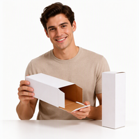 Boîtes en carton personnalisées avec logo, vente en gros, boîtes postales en carton de 1,5 mm, boîtes d'expédition robustes blanches pour cosmétiques, pour la livraison aux détaillants