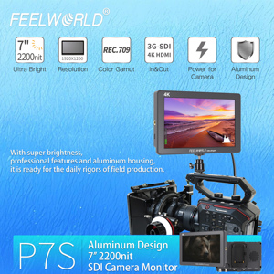 Monitor de Cámara Profesional FEELWORLD P7S con Controles Superiores, <span class=keywords><strong>Zebra</strong></span> e Histograma, Logotipo de Arranque Personalizado, Producción en Volumen - Product Image 2