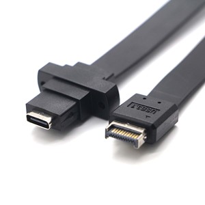 OEM USB3.1 Verrouillage à vis USB Type C femelle vers Type C E mâle convertisseur extension Câble plat 10Gbps - Product Image 1