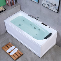 Venta Directa de Fábrica: Bañera Acrílica Estándar Individual Rectangular Independiente con Doble Borde, Engrosada y Profunda