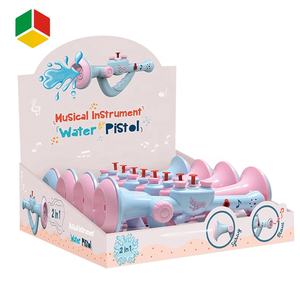 QSおもちゃ子供夏屋外おもちゃ低価格ホーン水鉄砲2IN1楽器プロモーションギフトホーン水鉄砲 - Product Image 6