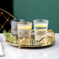 Plateau de rangement en verre miroir doré de luxe, plateau à fruits décoratif pour la décoration intérieure, vente en gros sur mesure en usine