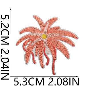 Patch thermocollant brodé de feuilles de plantes roses Taro pour vêtements, sacs et décoration d'emballages - Product Image 4