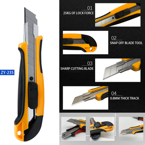 Cuchillo <span class=keywords><strong>Retráctil</strong></span> <span class=keywords><strong>de</strong></span> Uso Industrial <span class=keywords><strong>de</strong></span> 18 mm, Mango <span class=keywords><strong>de</strong></span> Acero Inoxidable, Bloqueo Automático, Hoja <span class=keywords><strong>de</strong></span> Acero con Alto Contenido <span class=keywords><strong>de</strong></span> Carbono, Personalizable OEM - Product Image 5