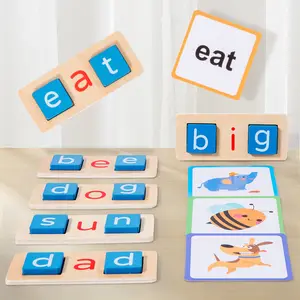 Puzzle per bambini di educazione precoce con lettera vocale corta scheda cognitiva di corrispondenza con la lettura di giocattoli interattivi di scienza ed educazione