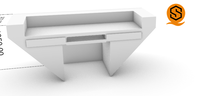 Bureau commercial Spa Clinique Mini comptoir de service I forme Diamant Surface solide Comptoirs de réception en pierre