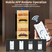 Gabinete para Cigarros de Acero Inoxidable para el Hogar, con Control WIFI, Enfriador con Compresor Inverter, Temperatura y Humedad Constantes, 163L, Venta al Por Mayor