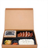 Boîte à lunch bento jetable portable personnalisée avec grilles de barbecue au charbon intégrées, doublure en éponge et feuille d'or pour aliments pour bébés