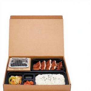 Boîte à lunch jetable personnalisée avec grilles de barbecue au charbon de bois intégrées, emballage en papier recouvert de feuille d'or - Product Image 3