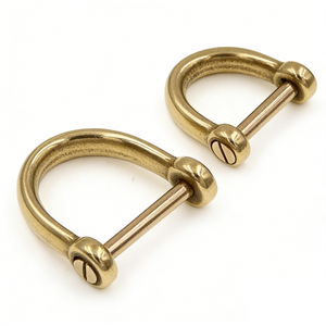 Manilles en D forgées en laiton avec goupille de sécurité, boucle fer à cheval, <span class=keywords><strong>manille</strong></span> en D robuste en laiton massif - Product Image 5